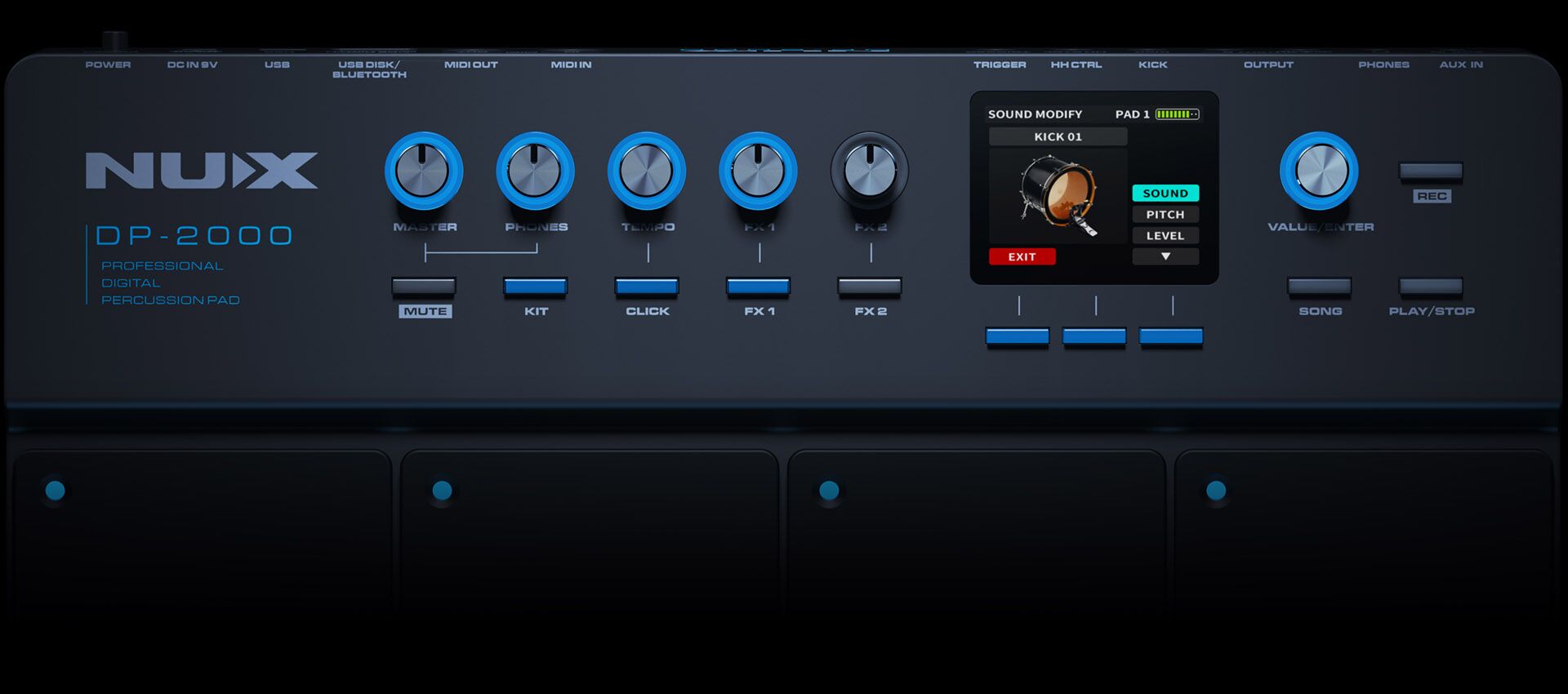 NUX DP-2000 Percussion Pad Controls