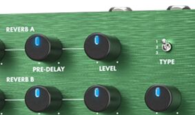Switchable reverbs of the Fender Dual Marine Layer Reverb pedal