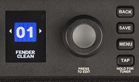 Control panel & LCD screen of the Fender Mustang LT50