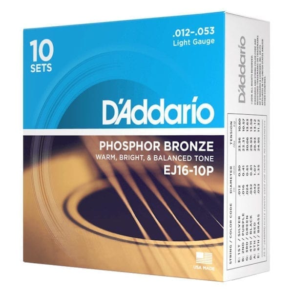 D'Addario EJ Phosphor Bronze Acoustic Guitar Strings 10-Pack - Image 5