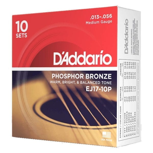 D'Addario EJ Phosphor Bronze Acoustic Guitar Strings 10-Pack - Image 4