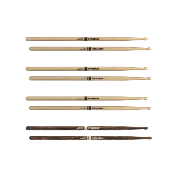 ProMark Rebound 5A Drumsticks 4 Pack w/ Bonus Firegrain