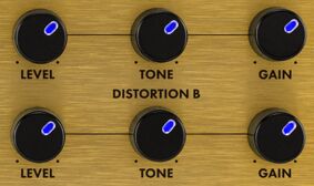 Fender Duel Pugilist Distortion Pedal has versatile tone controls on each channel