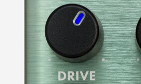 Overdrive adds grit to the Fender Pinwheel Rotary Speaker Emulator Pedal