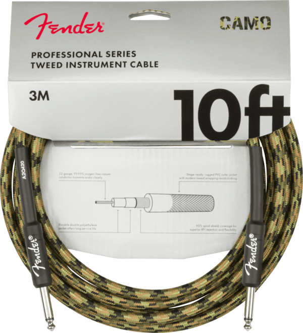 Fender 10ft Professional Instrument Cable Braided Camo - Image 7