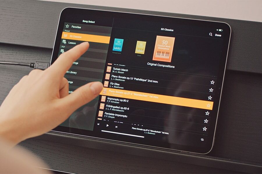 The Smart Pianist app enhances your Yamaha ARIUS YDP-S55 digital piano