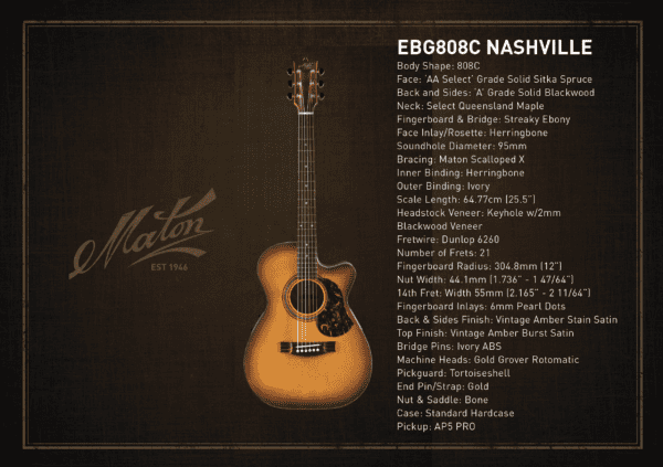 Maton EBG808C Nashville Acoustic Electric Guitar