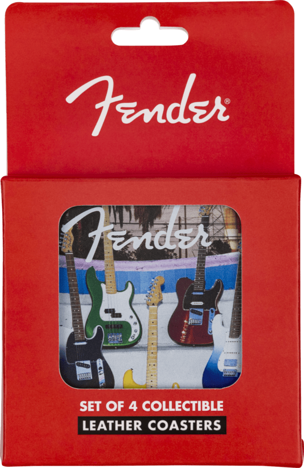 Fender Guitar Coasters Set Multi-Colour Leather