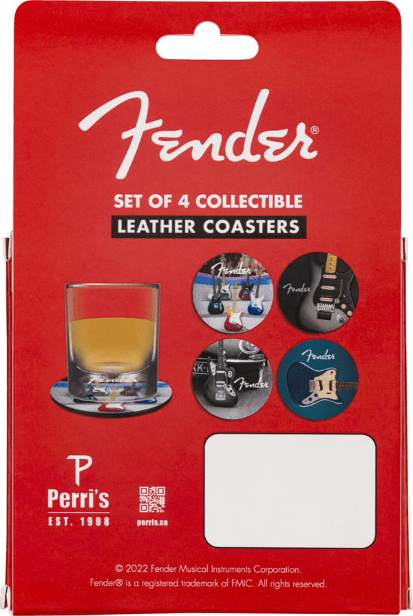 Fender Guitar Coasters Set Multi-Colour Leather