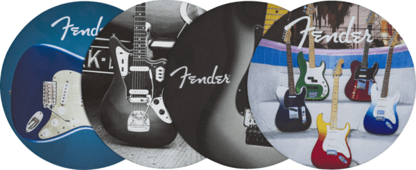 Fender Guitar Coasters Set Multi-Colour Leather