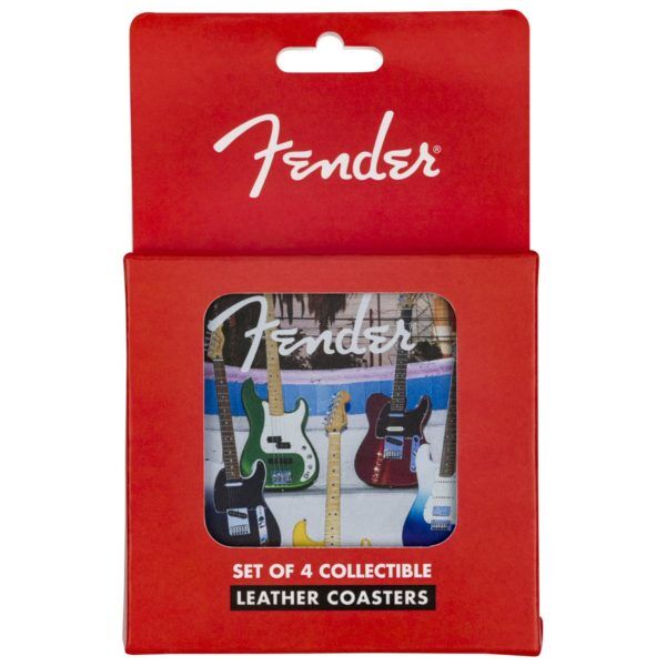 Fender Guitar Coasters Set Multi-Colour Leather