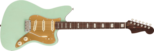 Fender Strat Jazz Deluxe Parallel Universe Volume II Transparent Faded Sea Foam Green