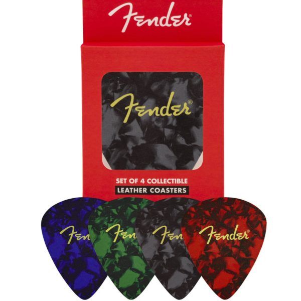 Fender Pick Shape Leather Coasters Multi-Colour