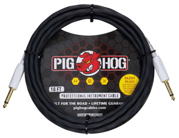 Pig Hog Hex Silent Instrument Cable 10ft Grey