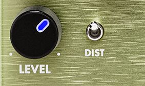 Bypassable distortion feature of the Fender Pour Over Envelope Filter pedal