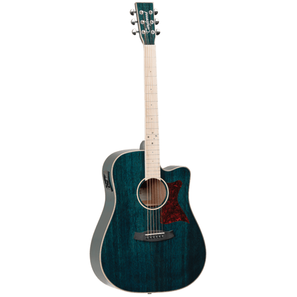 Tanglewood Winterleaf Aquamarine Blonde Dreadnought Cutaway