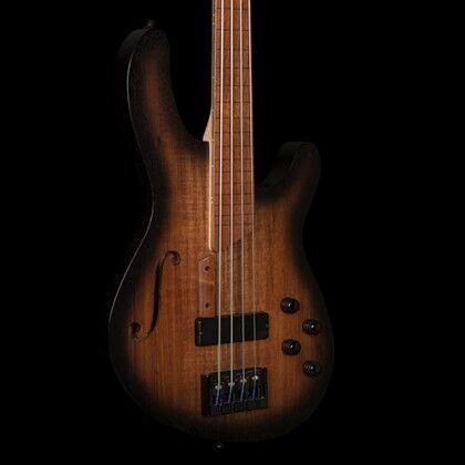 Cort Artisan B4FL MHPZ Fretless Bass boasts a chambered mahogany body