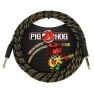 Pig Hog Vintage Series 10ft Woven Instrument Cable Rasta Stripes