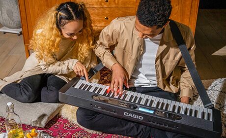 The Casio LK-S450 keyboard is lightweight and portable too!