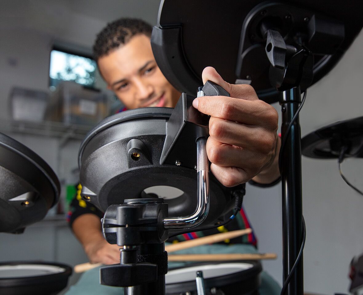 The Roland TD-07KV V-Drums kit boasts Strong and Stable Hardware