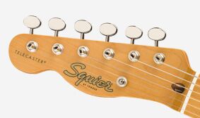 Vintage style tuning machine heads on the left-handed Squier Classic Vibe '50s Telecaster