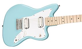 Squier Mini Jazzmaster Electric Guitar has a thin lightweight body
