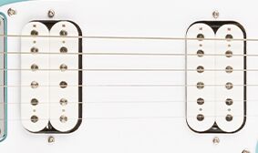 Twin humbuckers of the Squier Mini Jazzmaster HH Electric Guitar