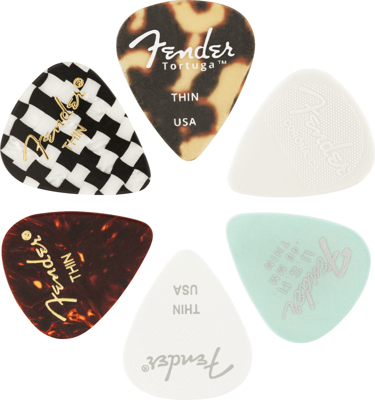 Fender 351 Material Medley Picks 6-Pack