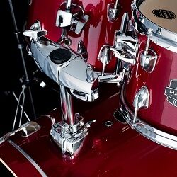 Double tom holder on Mapex Limited Edition White Marble Venus Drum Kit