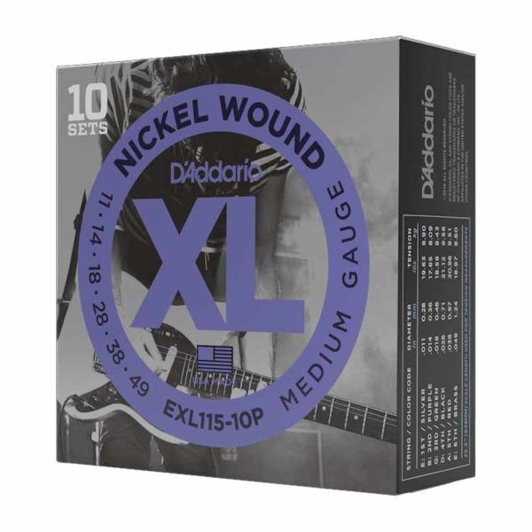 D'Addario XL Nickel Wound Electric Guitar Strings - 10 Pack - Image 4