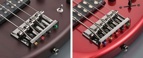 High mass bridge of the TRBX304 electric bass