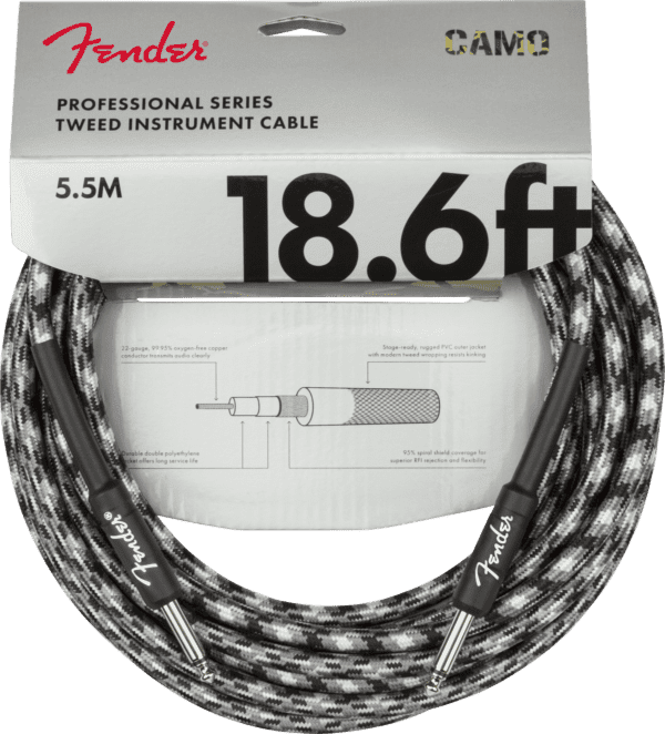 Fender 18.6ft Professional Instrument Cable Braided Camo - Image 5