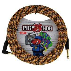 Pig Hog 20ft Graffiti Woven Right Angle Instrument Cable