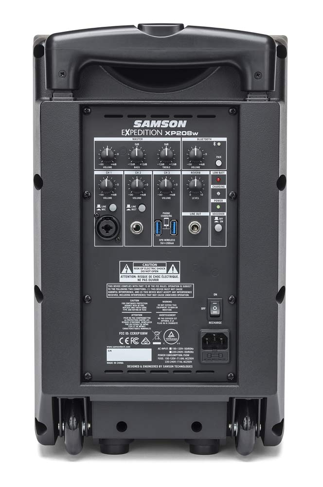 Samson Expedition XP208w Rechargeable Portable PA with Wireless Mic & Bluetooth - Image 3