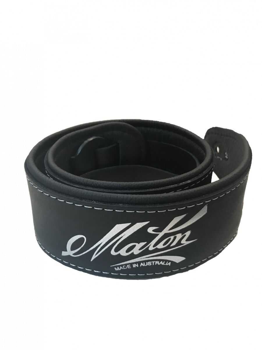 Maton Deluxe Leather Guitar Strap Black
