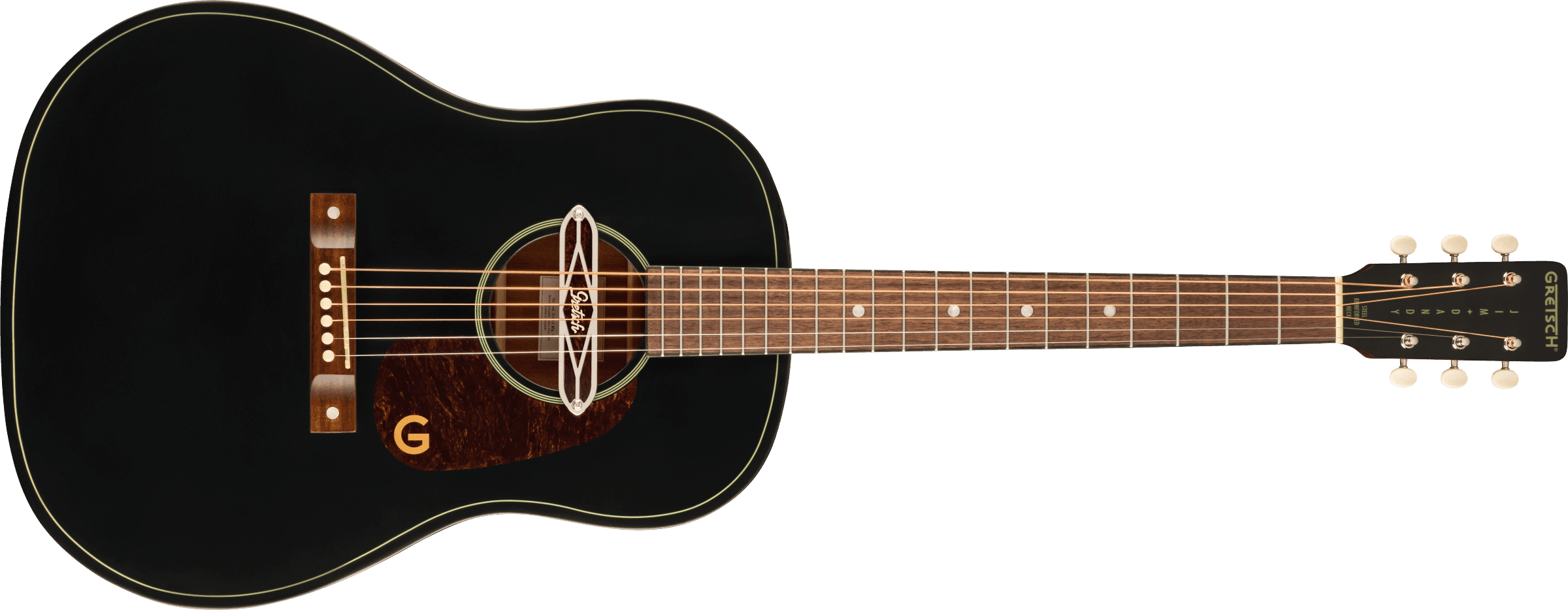 Gretsch Deltoluxe Acoustic with Soundhole Pickup Dreadnought Black Top