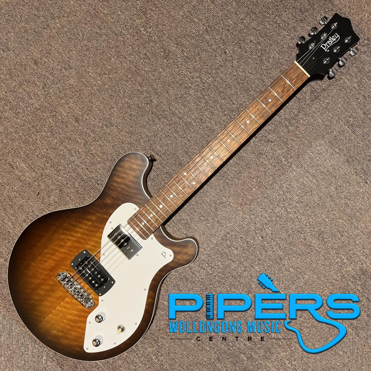 Pratley AP92 Solid Body Electric Guitar Maple Smoke Burst - reminiscent of a Maton Mastersound