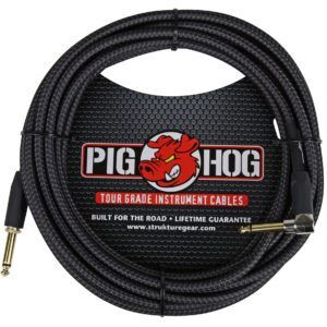 Pig Hog 20ft Vintage Series Instrument Cable with Right Angle Plug