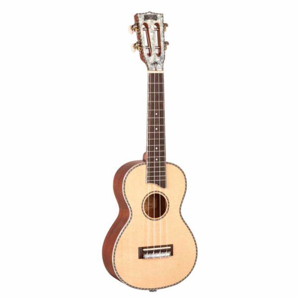 Mahalo Pearl Concert Ukulele angle