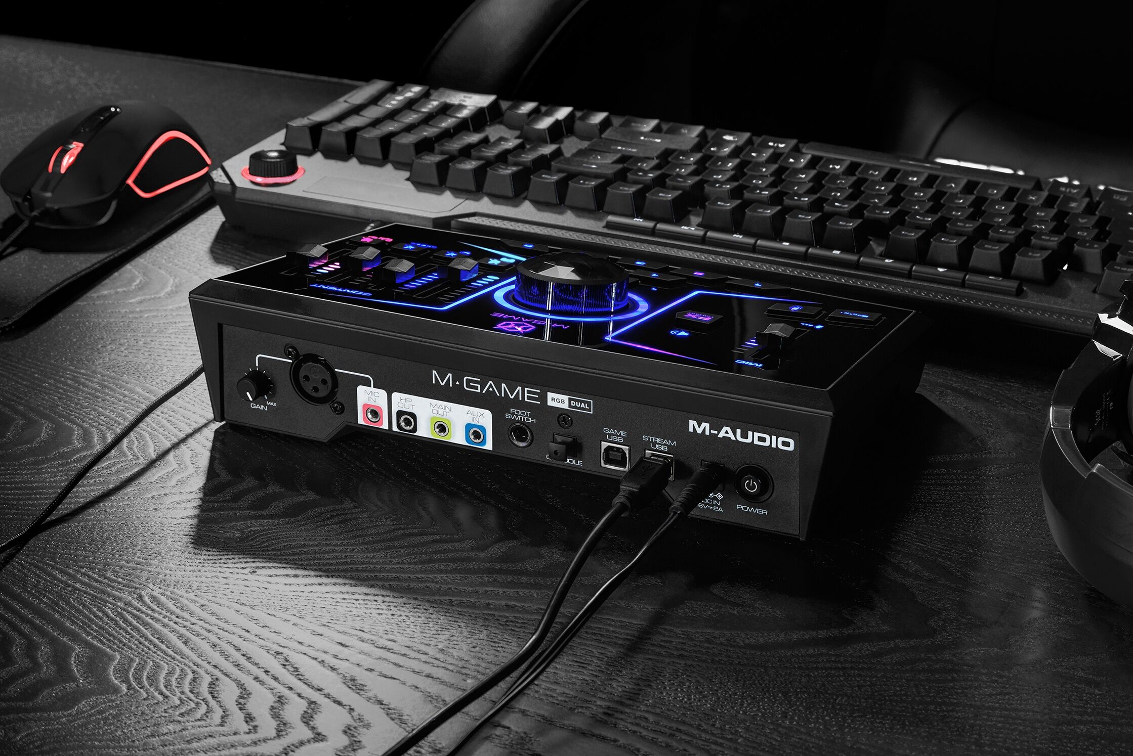 M-GAME RBG Dual Streaming Interface & Mixer - Rear Panel