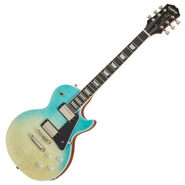 epiphone les paul modern figured caribbean blue fade