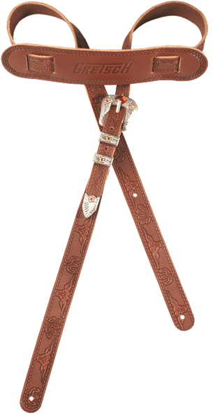 Gretsch Vintage Tooled Leather Guitar Strap - Image 4