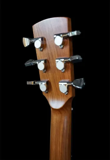 One piece mahogany neck of the Fenech VT Series Acoustic Guitars
