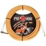 Pig Hog Vintage Series Right Angle 20ft Woven Instrument Cable Orange Creme