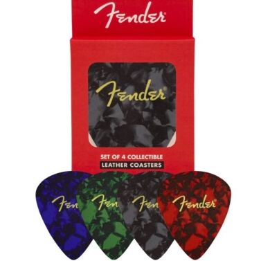 Fender Pick Shape Leather Coasters Multi-Colour